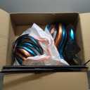 Kircust Solar Wind Spinner, Extra-Large Tulip Garden Windmill Spinners with LED Lighting Solar Powered Glass Ball, Kinetic Metal Sculpture for Outdoor Yard Lawn Patio Decorations (88.7 Inch)