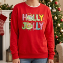 Christmas Sweatshirts For Women Sequin Xmas Tops Orange Long Sleeve Shirts Crew Neck Casual Pullover Top, Red Medium