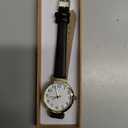 NUOVO Women's Watch - Black & White Diamond Watch with Arabic Numerals, Waterproof & Casual Style, Leather Strap