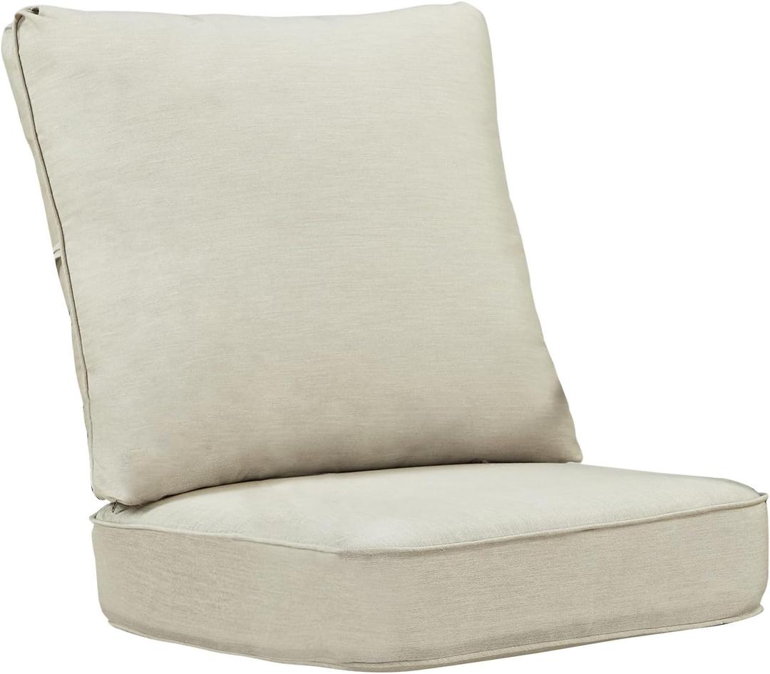 28 x 26 Outdoor Patio Deep Seating Cushion Set in Light Grey with Ties, 28.15 x 25.98 x 5.9 inches