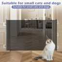 Retractable Dog Gate No Drilling Screen Cat Mesh Gate Door for House Doorways Stairs Safety 30 x 70 Inches Large Pets Easy Install Portable Adjustable with 5 Hanging Hooks Indoor Door(Black)