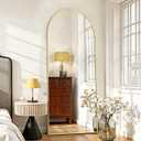 Mirror Full Length 64"x21", Arched Full Body Floor Mirrors with Stand | Shatterproof Glass, Aluminum Alloy Frame, Free Standing, Wall Mounted or Leaning for Bedroom Living Room Entryway