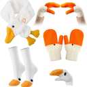 Winter Funny Silly Goose Party Gifts Set Goose Gloves Socks Scarf Funny Novelty for Women Men Boys Girls Costume Party Gifts for Family Friends Outdoor Activity Running Cycling