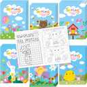 Dvbonike 24Pcs Spring Activity Books - Mini Fun Games Flower Springtime Coloring Book Bulk Party Favors Gift Goodie Bags Stuffers for Birthday Classroom School Rewards Supplies