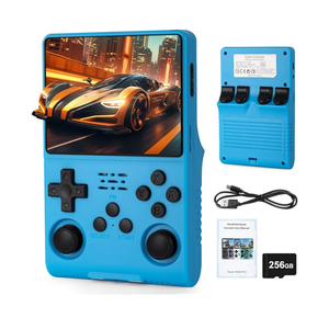 R40S Pro Handheld Retro Gaming Console – 256GB Storage, 3800mAh Battery, 3.5" FullLamination IPS Screen, 20+ Emulators, Preloaded 30,000 Games, WiFi Multiplayer Support (Blue)