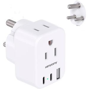 HANYCONY South Africa Travel Plug Adapter, Type M Power Adapter with 2 AC Outlets 3 USB Ports(2 USB C) for US to South Africa Botswana Namibia India Nepal Bhutan Sri Lanka