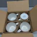 GBHOME 12OZ Stackable Coffee Mugs, Ceramic Coffee Mugs with Texture Patterns for Man,Woman,Dad,Mom, Modern Coffee Mugs Set of 4 for Latte/Cappuccino/Cocoa. Dishwasher&Microwave Safe, Off White