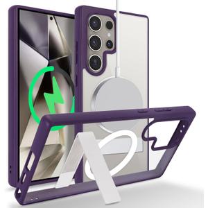 Cavor for Samsung Galaxy S24 Ultra Case,Compatible with Magsafe,Kickstand, Magnetic for Samsung S24 Ultra Phone Case, Full-Body Shockproof Slim Case for Women Men-Purple
