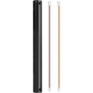 24 Inch Ceiling Fan Extension Downrod with Wires, 2FT Black Downrod for Fan,1 Inch Outside Diameter,Suit for Most of Fan(Not Threaded)