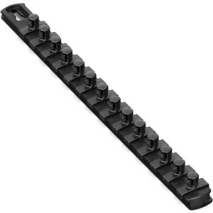 Ernst Manufacturing 13-Inch Magnetic Socket Organizer with 14 3/8-Inch Twist Lock Clips, Black (8424M-Black-3/8)