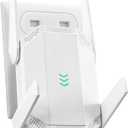 AX3000 WiFi 6 Extender with Ethernet Port, Gigabit Dual-Band Signal Booster, Long Range Coverage Up to 2000 sq.ft, Universal Repeater for Home & Outdoor, Easy Setup, Compatible with All Routers (White)