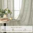 LAMIT Sage Grey Semi Sheer Linen Curtains 45 Inches Long 2 Panels, Light Filtering Panels Back Tab and Rod Pocket Neutral Drapes for Kitchen/Window/Bedroom, 52 x 45 Inch