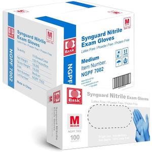 Jointown Basic Medical Blue Nitrile Exam Gloves - Latex-Free & Powder-Free for Medical, Cleaning, Cooking, Food Safe- NGPF7002 (Case of 1,000), Medium