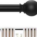 Matte Black Curtain Rods 18 to 60 Inches(1.5-5 Feet),5/8 inch Splicing Drapery Rods,Small Curtain Rods Set,Size: 18''-60'',Matte Black