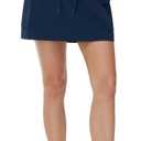 THE GYM PEOPLE Women's Quick Dry Hiking Cargo Skorts Lightweight Drawstring Athletic Golf Skirts Built-in Shorts with Pockets (Blue, L)