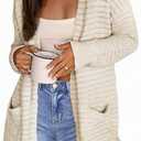 CiCiBird Women Long Cardigan Fuzzy Cardigan Sweater Open Front Knit Outwear Coat with Pocket (XL)