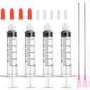 5ml Glue Applicator Syringes with 18G 4 Inch Blunt Tip Injector Long Needles and Cap for Dispenser Liquids, Ink, Oil, Epoxy, Wood Glue