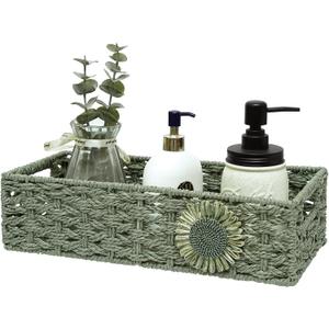 Toilet Paper Basket for Tank Top Bathroom Organizer - Green