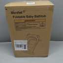 MoreFeel Collapsible Baby Bathtub for Newborn with Thermometer & 1 Hooded Towel & 1 Soft Floating Cushion,Portable Travel Bathtub with Drain Hole, Durable Foldable Baby Tubs for Infants to Toddler (Grey)