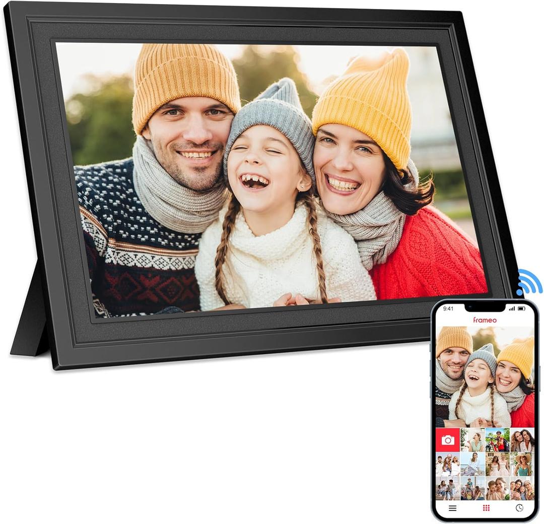 Frameo 10.1" Digital Picture Frame, 32GB WiFi Digital Photo Frame, 1280x800 HD IPS Touch Screen, Auto-Rotate, Wall Mountable, Instant Sharing Photos via Frameo App from Anywhere, for Parents & Friends