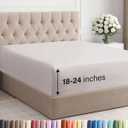 Extra Deep Cal King Fitted Sheet - Hotel Luxury Single Fitted Sheet Only - Easily Fits 18 inch to 24 inch Mattress - Ultra Soft, Wrinkle Free with Extra Deep Pockets - Breathable & Comfy - Light Grey