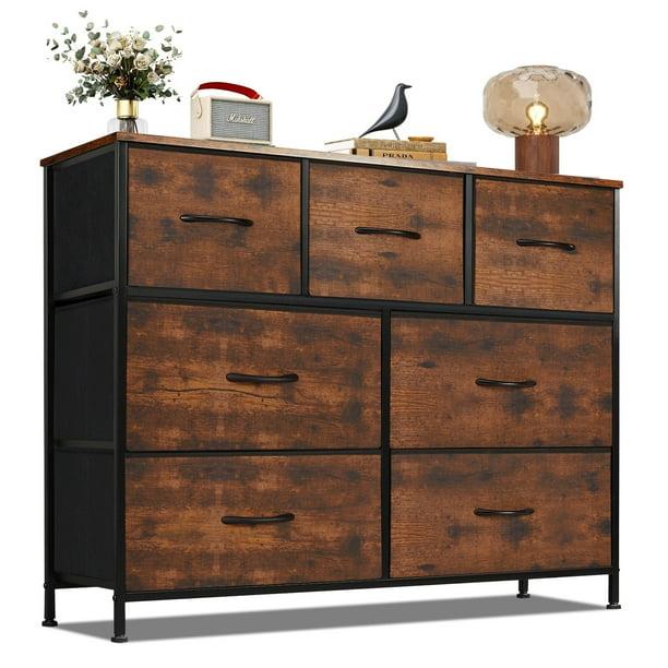 Modern 7-Drawer Fabric Dresser, Chest of Drawers Organizer Storage Cabinet for Bedroom Clothes Closet, Entryway, Brown