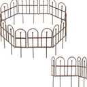 Evergreen Iron Garden Fence Edging 10" Tall Above Ground, 7.5 feet Long for Flower Bed, Yards, Lawn | Decorative Edging | Rustproof Gunmetal Finish | Decorative Fencing