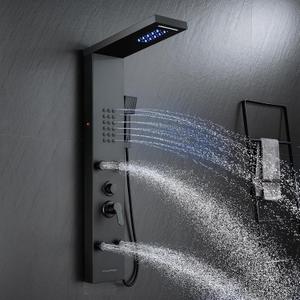 POPFLY Shower Panel Tower System, LED Rainfall & Waterfall Shower Head