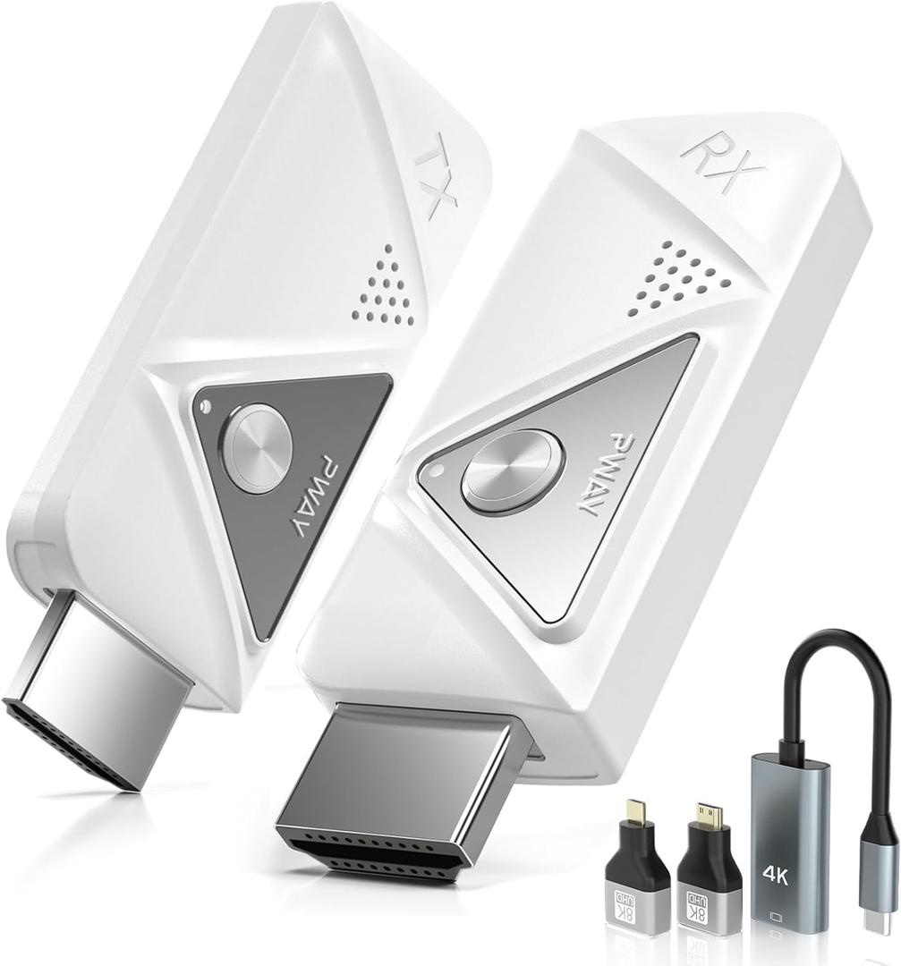 Wireless HDMI Transmitter and Receiver 328FT/100M, 4K Decode Plug and Play 1080P Portable Wireless HDMI Extender 2.4G/5GHz, for Streaming Video and Audio to Monitor from Laptop/PC/Projector/TV Box