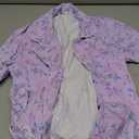 Ekouaer Cotton Nightgowns for Women Button Down Sleep Shirts Short Sleeve Night Gown Boyfriend Sleepwear Soft Night Shirts (Small, Purple Flowers)