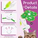 Interactive Cat Toy, Rechargeable Automatic Moving Concealed Feather, Touch-Activated with Mouse Squeak, 3 Modes, USB Cat Kitten Toy for Indoor Cats, Exercise & Boredom Relief