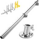 ZOMCHAIN Marine Flag Pole with Base, Flag Pole Holder, 316 Stainless Steel Flag Pole Set for Boat, Truck and Yard - 42 in