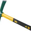 KEILEOHO 15 Inches Pick Mattock Hoe, Forged Weeding Garden Pick Axe with Rubber Handle, Weeding Mattock Hoe for Gardening, Loosening Soil, Camping, Planting Vegetables and Fruits