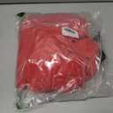 Women's Cocktail Dress Wrap V Neck Ruffle Short Sleeve A Line Work Formal Wedding Guest Midi Dress with Pockets (Red, S)