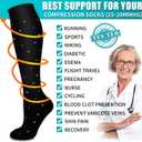 BLUEENJOY Copper Compression Socks for Women & Men (6 pairs) - Best Support for Nurses, Running, Hiking, Recovery, L-XL