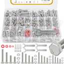 780pcs Hex Bolts and Nuts kit, 304 Stainless Steel M6 M5 M4 M3 Metric Bolt Assortment (Lock & Flat Washers), Stainless Steel Bolts and Nuts kit, Metric Screw Assortment