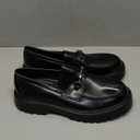 Mens Leather Platform Chunky Slip On Horsebit Loafers Classic Round Toe Non-Slip Lug Sole Business Casual Work Dress Shoes for Formal Party Wedding Office (Size 12, Black)