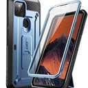SUPCASE Unicorn Beetle Pro Series Full-Body Rugged Holster Case with Built-in Screen Protector for 6.2-Inch Google Pixel 4A 5G (2020), Metallic Blue