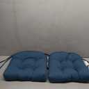 Blazing Needles 16-inch Twill Rounded Back Chair Cushion, 16" x 16", Indigo 2 Count