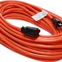 Otimo 100 Ft 16/3 SJTW Orange, Outdoor Extension Cord - 3 Prong Ground Plug, 10A 1250W, Water & Weather Resistant, Flame Retardant