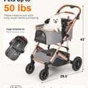 Pet Stroller with Detachable Carrier, Shock-Absorbing & Foldable
Dog & Cat Stroller for Small/Medium Pets, Convertible Car Seat, 4-Wheel Smooth Ride, Travel Carrier