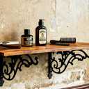 16 Inches Shelf Brackets 4 Pack Cast Iron Black Corbels 16'' * 9.5'' Decorative Shelf Supply Mouting Screws Included