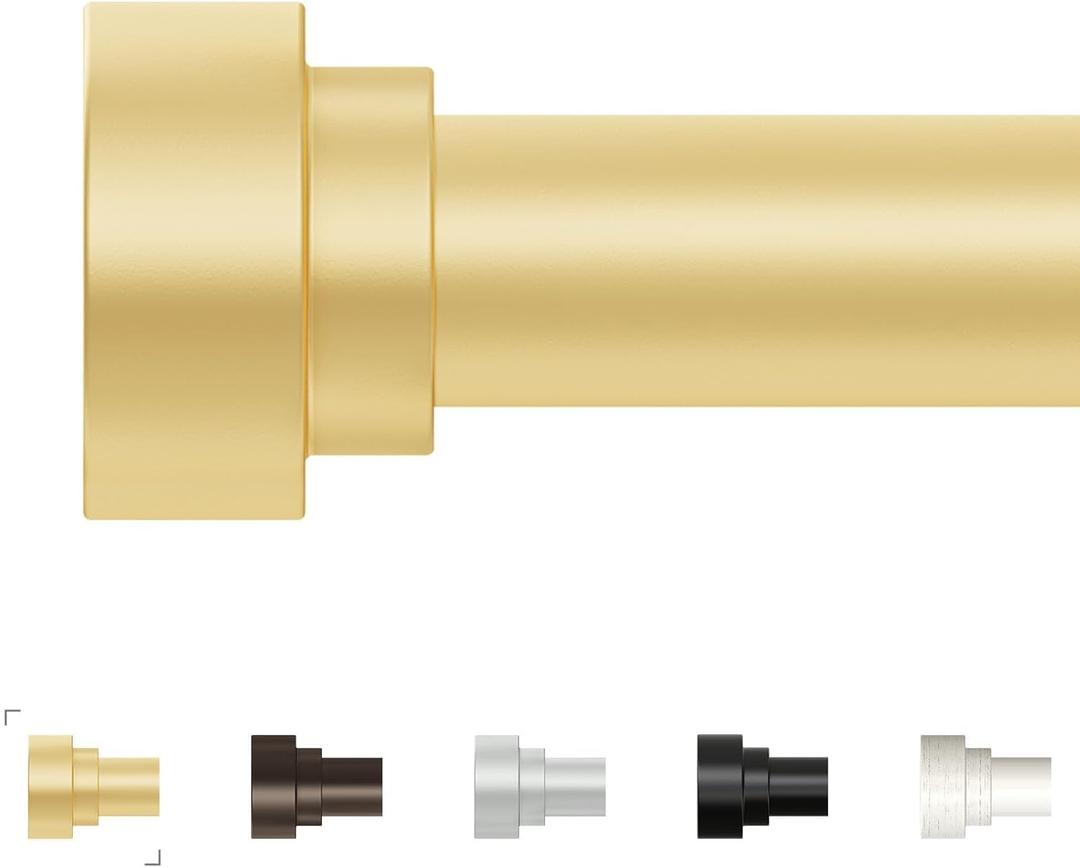 Extra Long Curtain Rods 120 to 170 Inch (10-14ft), 1Inch Gold Adjustable Extra Long Curtain Rod, Heavy Duty, Decorative Window Curtains Rods for Bedroom, Long Curtain Rods 120-170