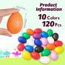120 Pcs Plastic Egg Shakers Easter Egg Shaker Percussion Musical Maracas Plastic Easter Egg for Kids Toys Learning DIY Painting (10 Colors)