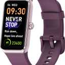 Fitness Tracker with Step Counter/Calories/Stopwatch, Activity Tracker, Health Tracker with Heart Rate Monitor, Sleep Tracker,1.47 Touch Color Screen, Pedometer Watch for Women Men (Bordeaux)
