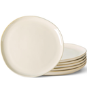 AmorArc Ceramic Dinner Plates Set of 6, 10.5 Inch Handmade Reactive Glaze Stoneware Plates, Rustic Shape Dinnerware Dish Set for Kitchen, Microwave & Dishwasher Safe, Scratch Resistant