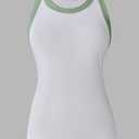 Tank Tops for Women Summer Sleeveless Round Neck Basic Cami Top Slim Knit Ribbed Racerback Blouses (White, S)