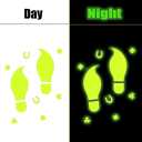 8 x St. Patricks Day Luminous Leprechaun Footprints Glow in The Dark Paddys Decals Stickers Shamrock Gold Coin Saint St Pattys Day Party Decorations Classroom Floor Window Green Decals