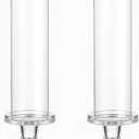 Hurricane Candle Holder Glass Taper Hurricane Clear Tall Candlestick Candles Holders Table Centerpiece Wedding Party Dining Event Home Decor (2)
