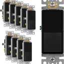 ENERLITES Matte Black Light Switch, Decorator Paddle Rocker Wall Switch, 3-Way, 3 Wire, Grounding Screw, Residential Grade, 15A 120V/277V, UL Listed, 93150-MBK10P (10 Pack)